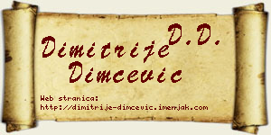 Dimitrije Dimčević vizit kartica
